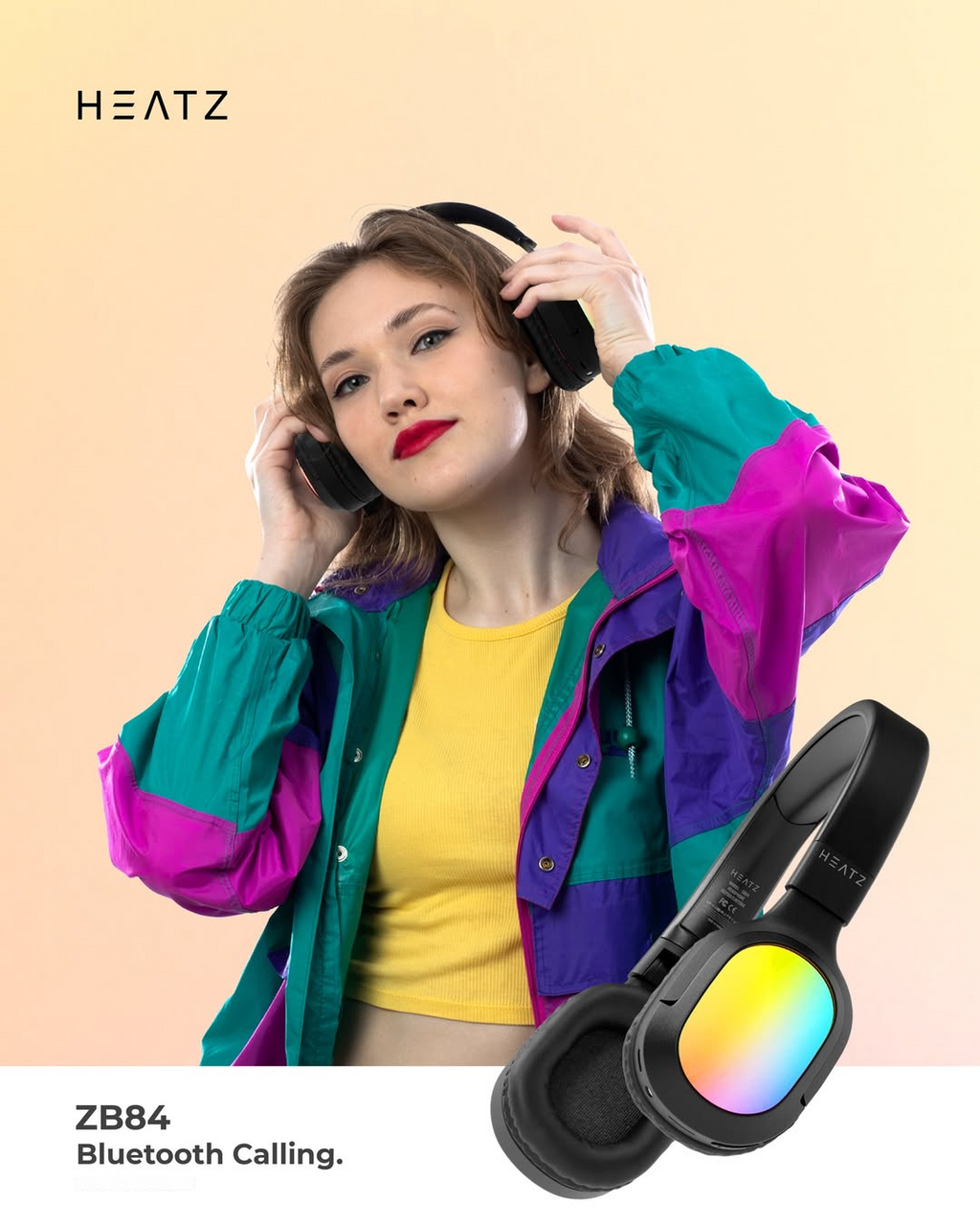 HEATZ ZB84 RGB Wireless Bluetooth Headphones – Immersive Sound, Bold Style