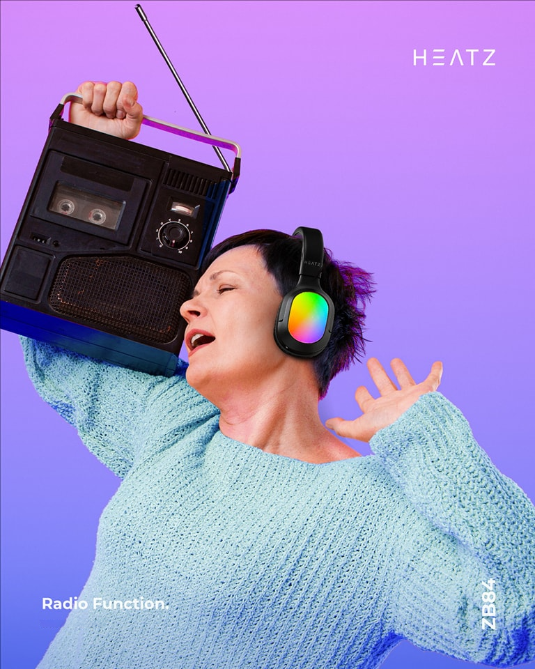 HEATZ ZB84 RGB Wireless Bluetooth Headphones – Immersive Sound, Bold Style