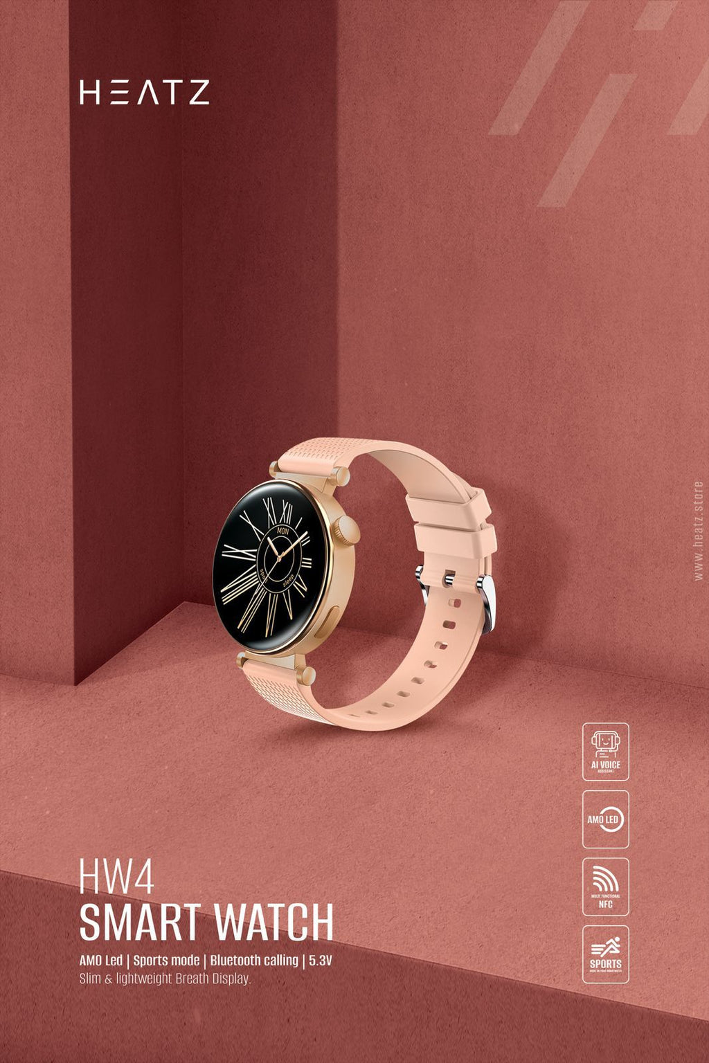 HEATZ HW4 | Smart Watch with AMOLED Display & Bluetooth Calling