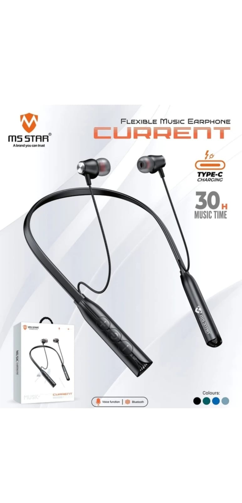 MS STAR Music Current Wireless Neckband Earphones
