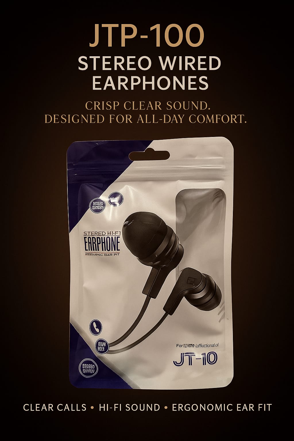 JTP-100 Stereo Wired Earphones