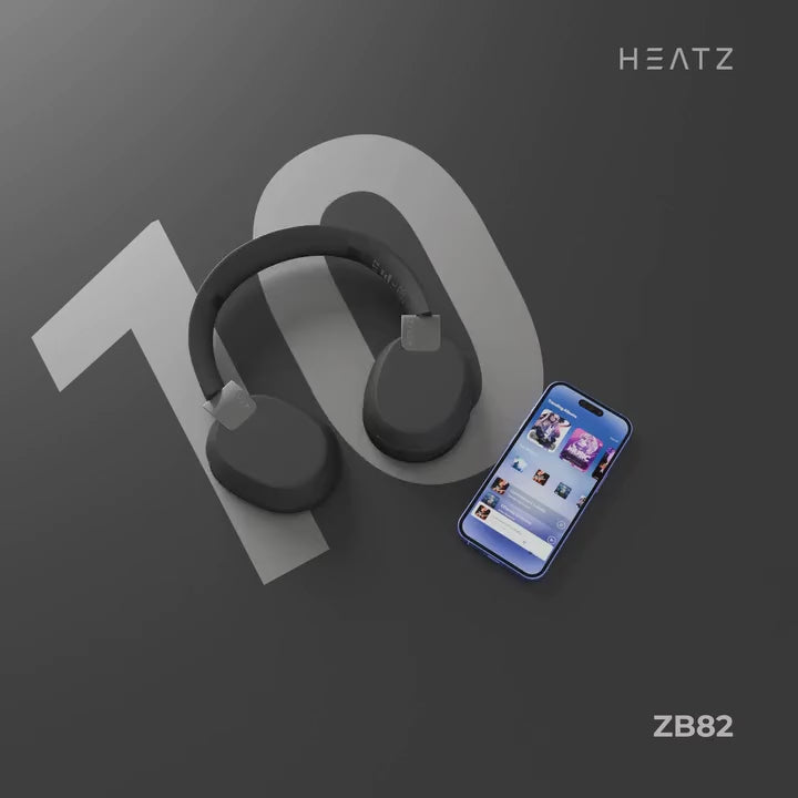 HEATZ ZB82 Bluetooth Headphone – Gentle Fit, BT 5.4, 10-12 Hrs Playtime